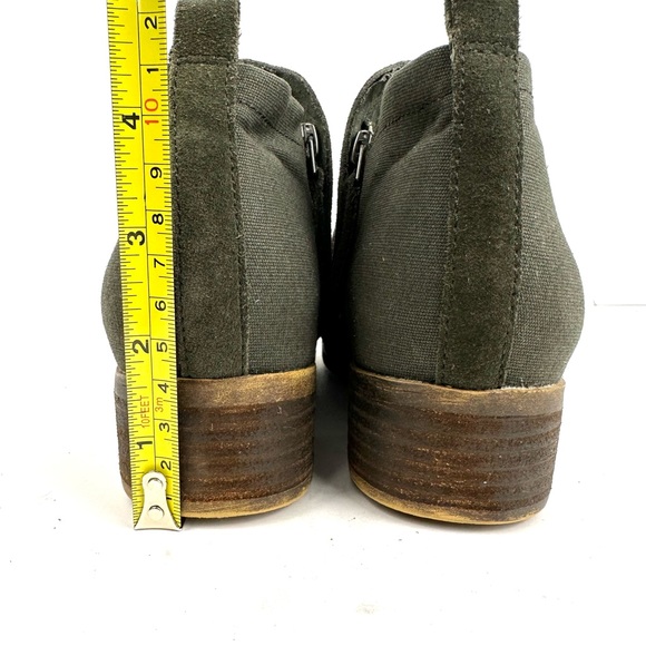 TOMS Deia Forest Suede Leather Perforated Ankle Bootie Size 7 - Picture 13 of 15